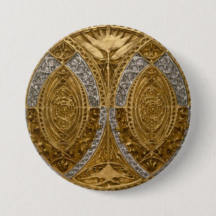 Silver och guld Art Deco-mönster Knapp