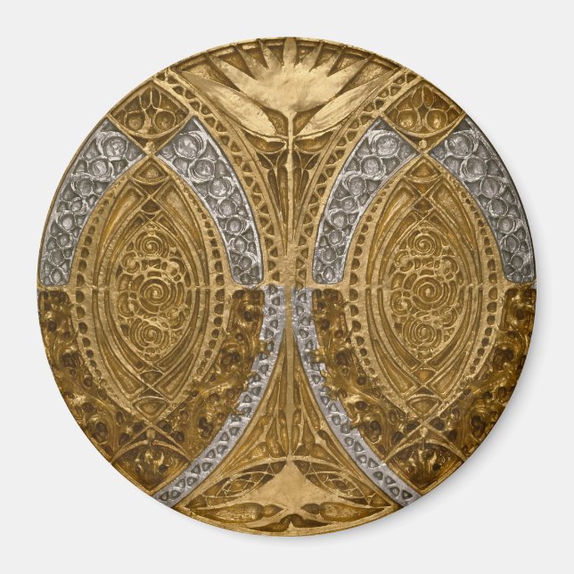 Silver och guld Art Deco-mönster Magnet (Framsidan)
