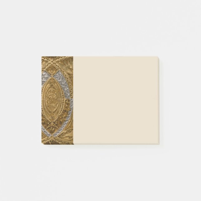 Silver och guld Art Deco-mönster Post-it Block (Framsida)