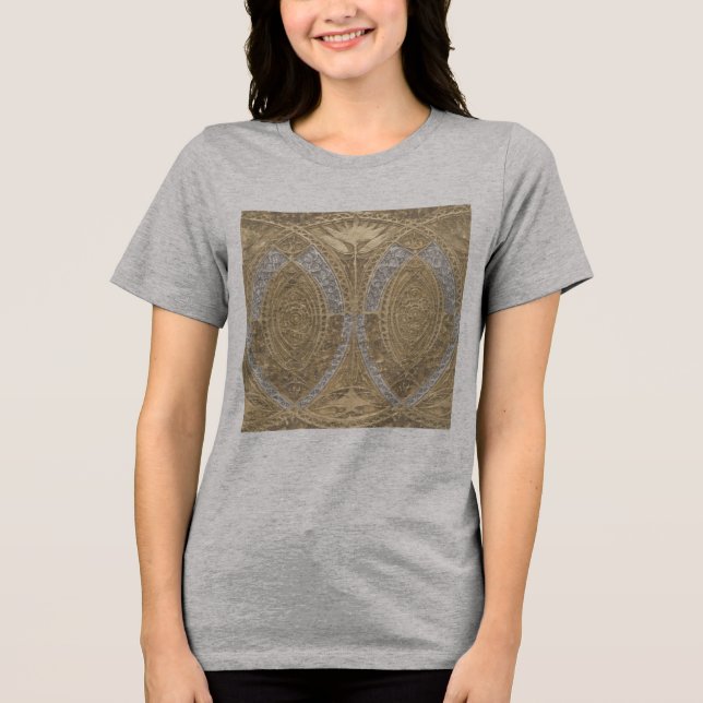 Silver och Guld Art Deco Mönster T Shirt (Framsida)