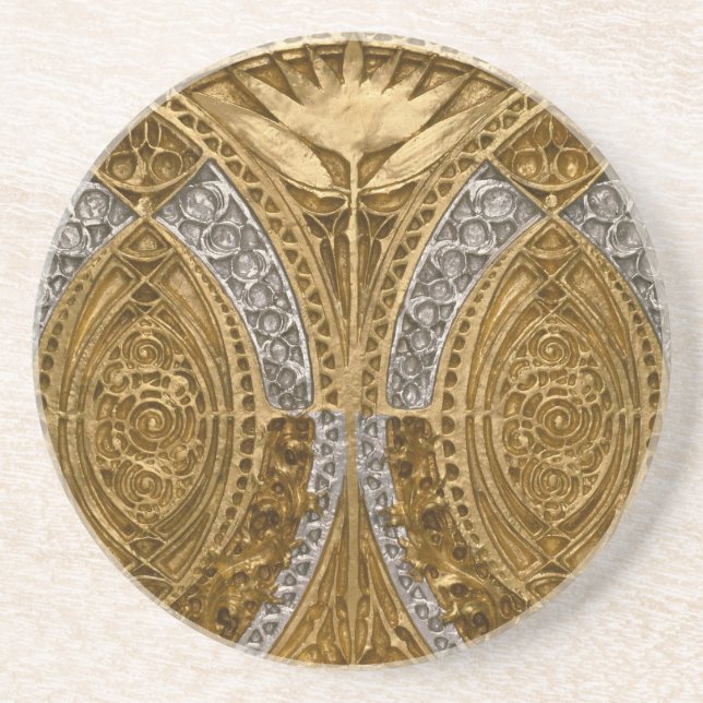 Silver och guld Art Deco-mönster Underlägg (Framsidan)