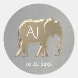 Silver och Guld bröllopsförmån Runt Klistermärke