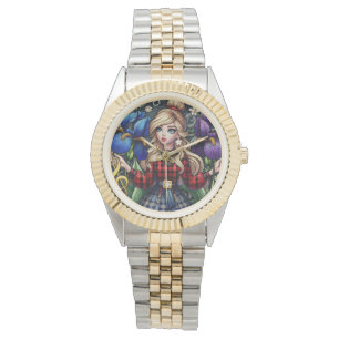 Silver och Guld Favorite Sak Watch Armbandsur
