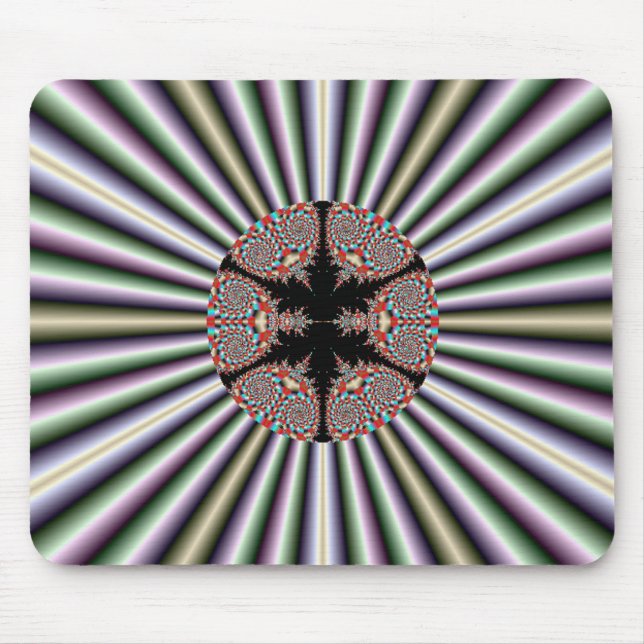 Silver och Guld Fractal Mousepad Musmatta (Framsidan)