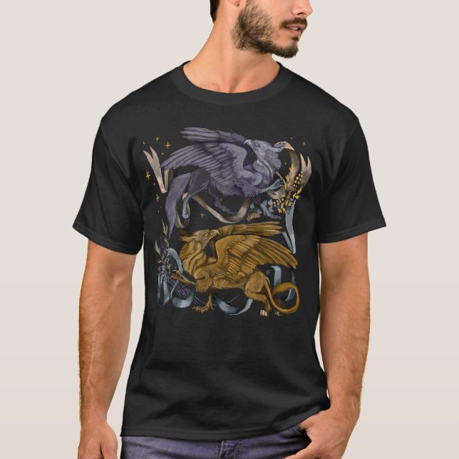 Silver och Guld Griffin  T Shirt (Framsida)