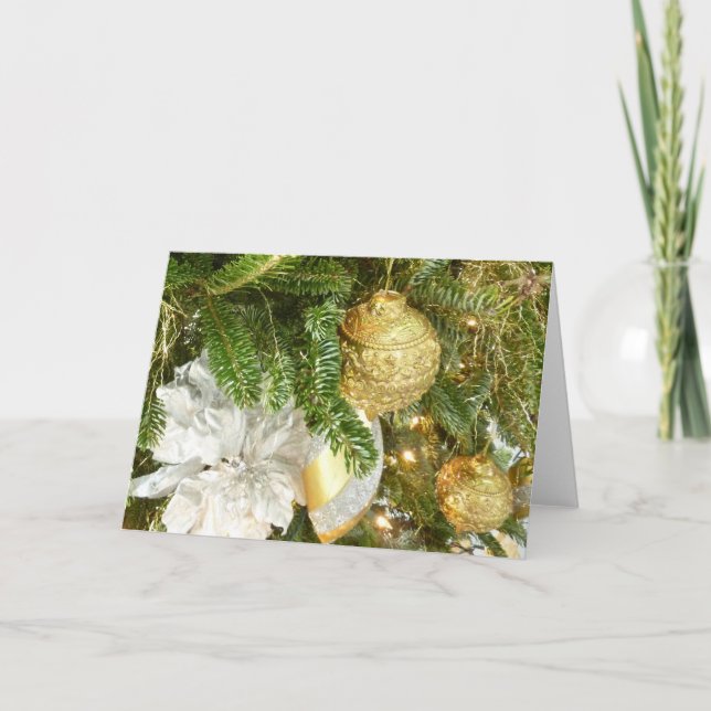 Silver och Guld Julgran I Helgdag Helgkort (Framsida)