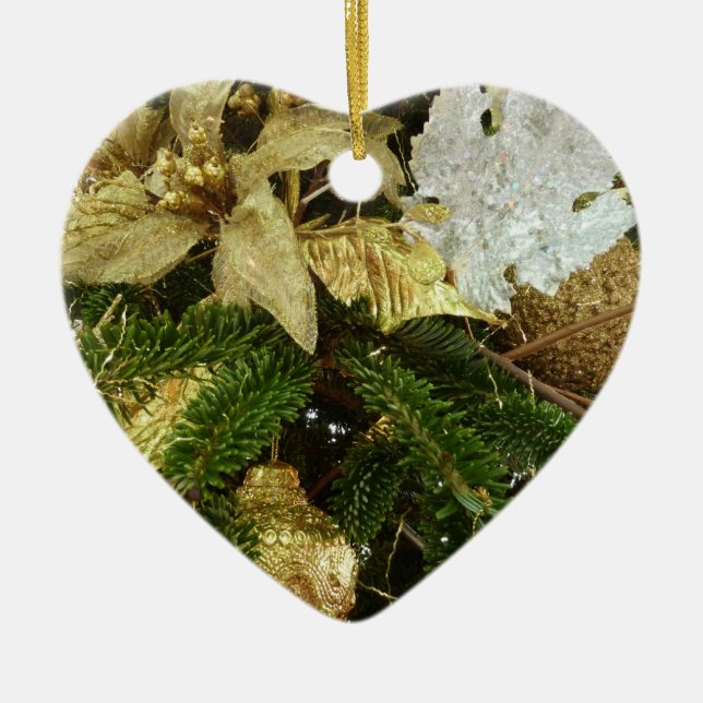 Silver och Guld Julgran II Helgdag Julgransprydnad Keramik (Framsidan)