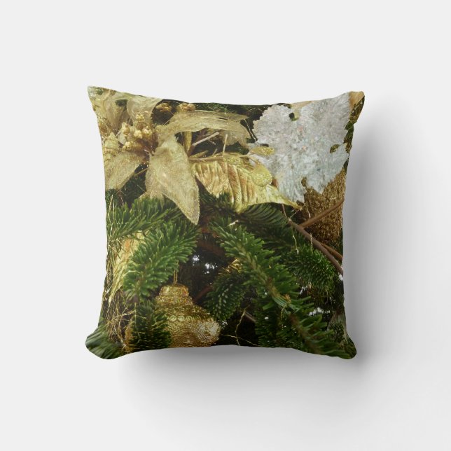 Silver och Guld Julgran II Helgdag Kudde (Framsida)