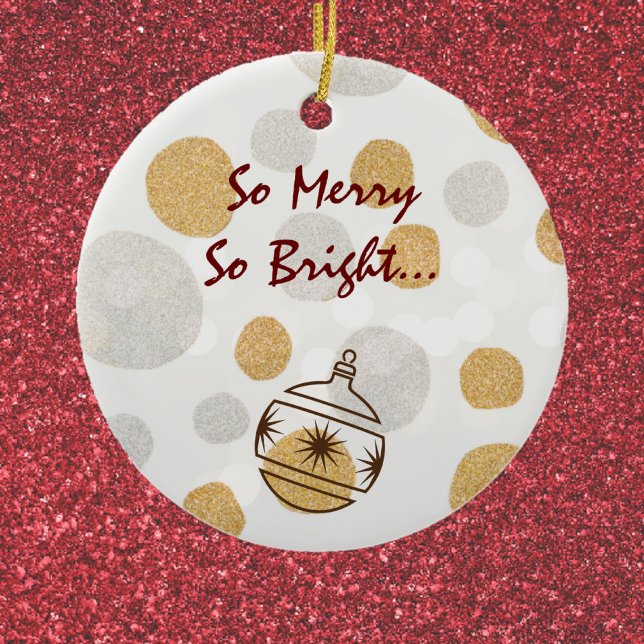 Silver och Guld Merry Julgransprydnad Keramik (Skapare uppladdad)
