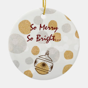 Silver och Guld Merry Julgransprydnad Keramik
