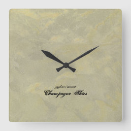 Silver och Guld metalliska gips Fyrkantig Klocka