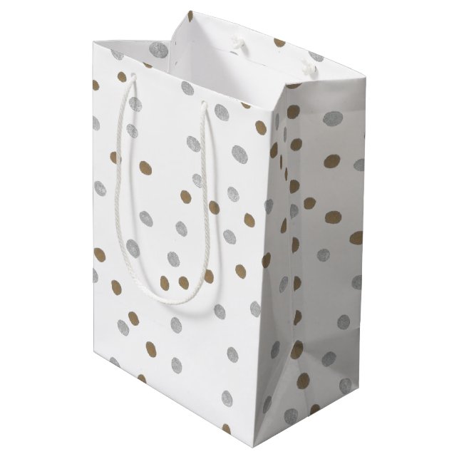 Silver och Guld Polka dots  (Baksidan Vinklad)