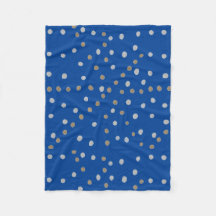 Silver och Guld Polka dots om blått