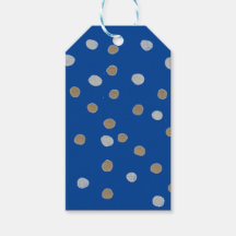 Silver och Guld Polka dots om blått