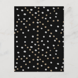 Silver och Guld Polka dots Vykort