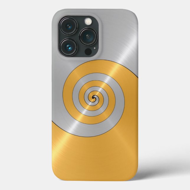 Silver och Guld Stainless Shiny Metall Se Fodral-M (Baksida)