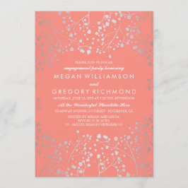 Silver och korallbabyns Förlovningsfest för andnin Inbjudningar