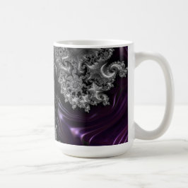 Silver och Lila Fractal Vortex Kaffemugg