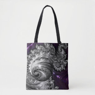 Silver och Lila Fractal Vortex Tygkasse