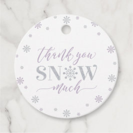 Silver och Lila Winter Wonderland Party Tack Gåvor Etiketter