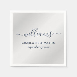 Silver och marinblå Bröllop Pappersservett