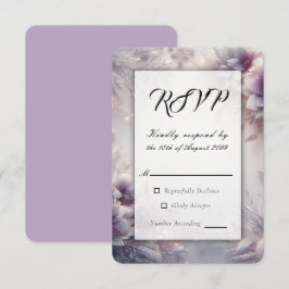 Silver och Mjuk Amethyst Vinterblommor Bröllop OSA Kort