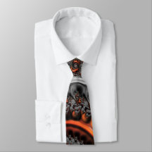 Silver och Orange Mandelbrot med Sphere Tie