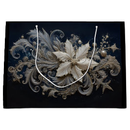 Silver och Pearl Poinsettia Embroidery