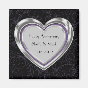 Silver och Purple Anniversary Magnet