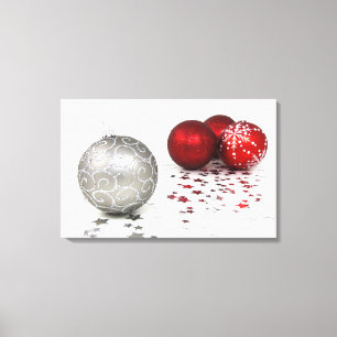 Silver och röd jul canvastryck