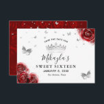 Silver och röda rosor Elegant Spara Datumet<br><div class="desc">Firar ett lyxigt rött och silverfärgat partytemas prinsessestil och letar efter eleganta brevpappersidéer? Skapa dina egna vackra gör-det-själv-mall "spara datum"-inbjudningar som är lätta att lägga till ett personligt namn, datum och andra anpassade textdetaljer till. Den unika, originella konsten av Raphaela Wilson framhäver mjuka akvarellröda rosor accentuerade i ett vackert falskt...</div>