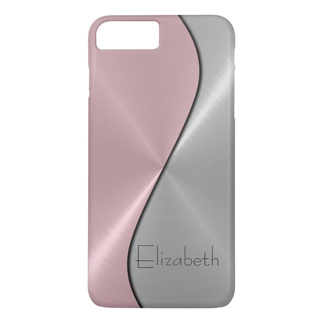 Silver och Rosa Stainless Steel Metall Case-Mate iPhone Skal (Baksida)