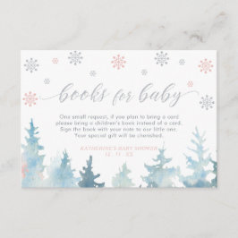 Silver och Rosa Winter Wonderland Bokar för Baby Tilläggskort