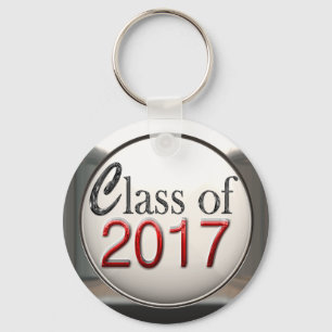 Silver och rött klassificerar av studenten 2017 nyckelring
