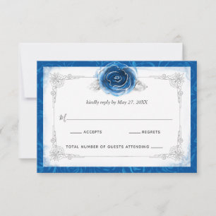 Silver och Royal Blue Ro Elegant OSA Kort