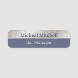 Silver och Slate Blue Business Employee Namnbricka