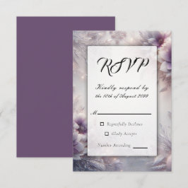 Silver och Soft Ametyst Winter Blooms Bröllop OSA Kort