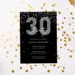 Silver och svarta glitter gnistra 30års födelsedag inbjudningar<br><div class="desc">Den här vackra 30:e inbjudan innehåller diskar för gnistra i silver på svart bakgrund. Om du vill göra en mer avancerad anpassning av den här designen,  t.ex. ändra layout,  teckensnitt eller storlek text,  klickar du på knappen "CUSTOMIZE" ovan. Kontakta mig om du vill ha några frågor!</div>