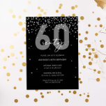 Silver och svarta glitter gnistra 60-årsdagen inbjudningar<br><div class="desc">I den här goda 60:e inbjudan finns diskar för gnistra i silver på svart bakgrund. Om du vill göra en mer avancerad anpassning av den här designen,  t.ex. ändra layout,  teckensnitt eller storlek text,  klickar du på knappen "CUSTOMIZE" ovan. Kontakta mig om du vill ha några frågor!</div>