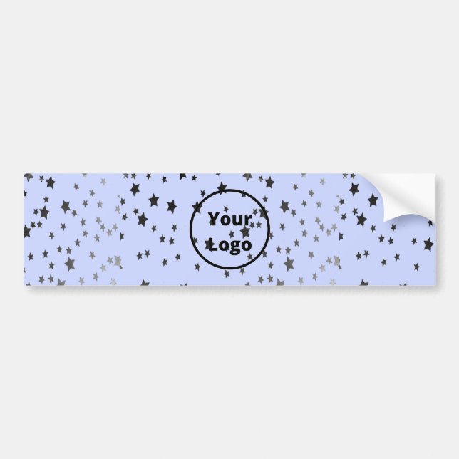 Silver och svarta stjärnor på blå bildekal (Framsidan)