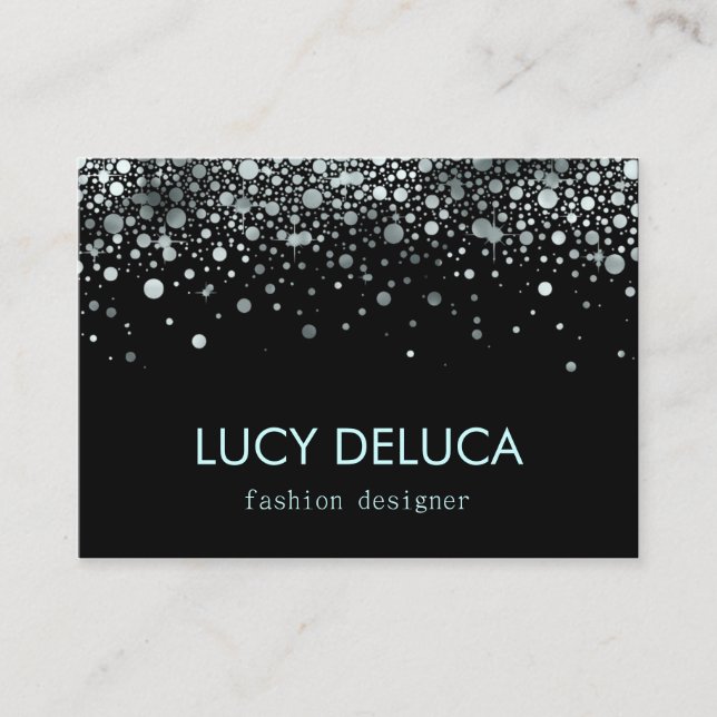 Silver och svarten fejkar omkullkastar visitkort (Framsida)