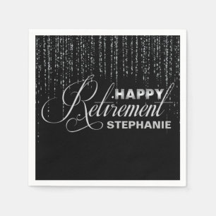 Silver och svartpensionparty, beställnings- pappersservett