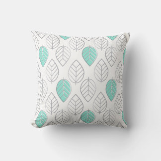 Silver och turkos Chic och modern Löv-design Kudde