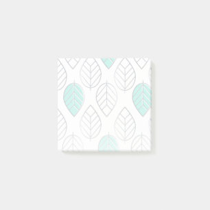 Silver och turkos Chic och modern Löv-design Post-it Block