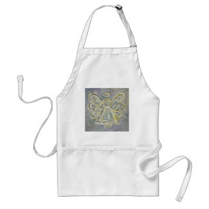 Silver och White Light Guardian Angel Apron Förkläde