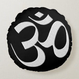 Silver Om Rund Kudde