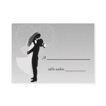 Silver Ombre Bröllop Bord Placecard