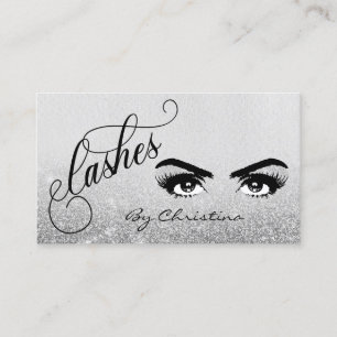 Silver Ombre glitter Eyelash Ögon Visitkort