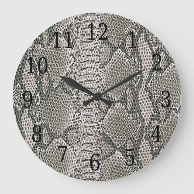 Silver Orake Skin Round Clock Stor Klocka (Framsida)