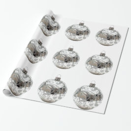 Silver Ornaments on White Wrapping Papper Presentpapper